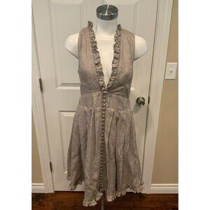 Joslin Juliet Cinnamon Linen Ruffle Dress $545 Size 8 (AUS) 4 (US) NWT!